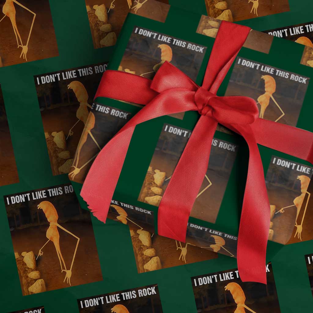 Marcus The Worm Christmas Wrapping Paper Roll I Don't Like This Rock Funny Meme TS10 Green Print Your Wear