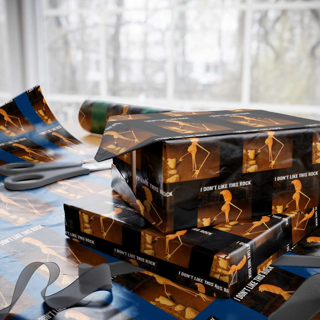 Marcus The Worm Christmas Wrapping Paper Roll I Don't Like This Rock Funny Meme TS10 Black Print Your Wear