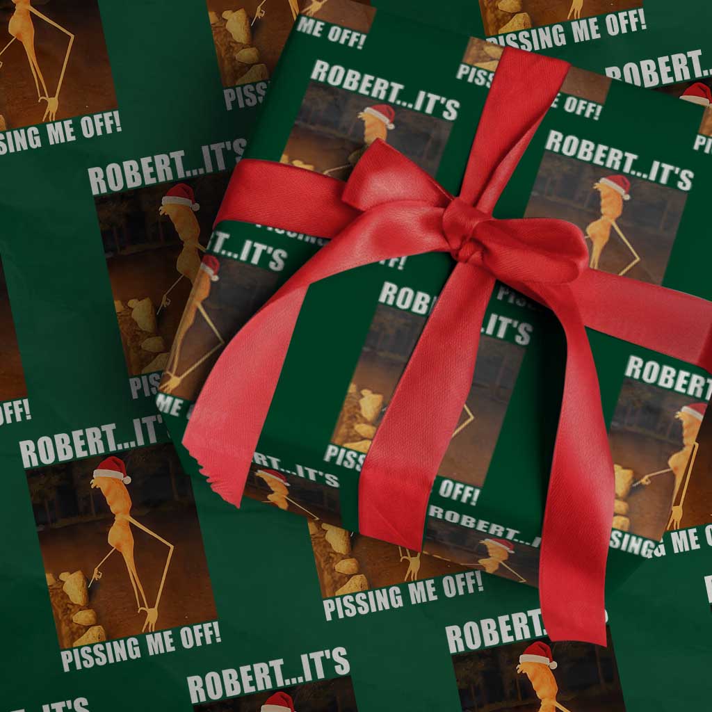 Marcus The Worm Christmas Wrapping Paper Roll Robert Its Pissing Me Off Xmas Meme TS10 Green Print Your Wear