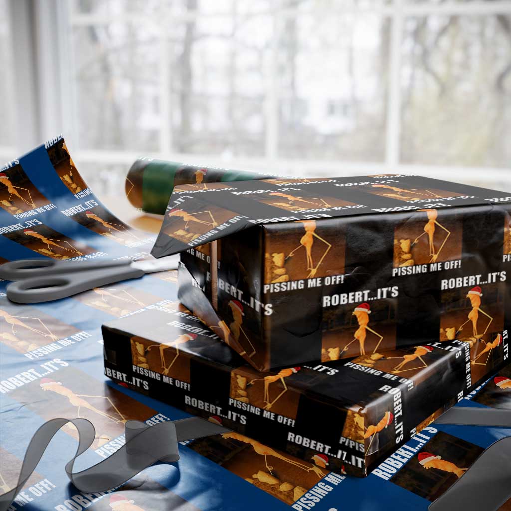 Marcus The Worm Christmas Wrapping Paper Roll Robert Its Pissing Me Off Xmas Meme TS10 Black Print Your Wear