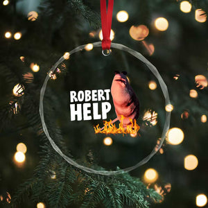 Marcus The Worm Crystal Glass Ornament Funny Brainrot Meme Robert Help TS10 Print Your Wear