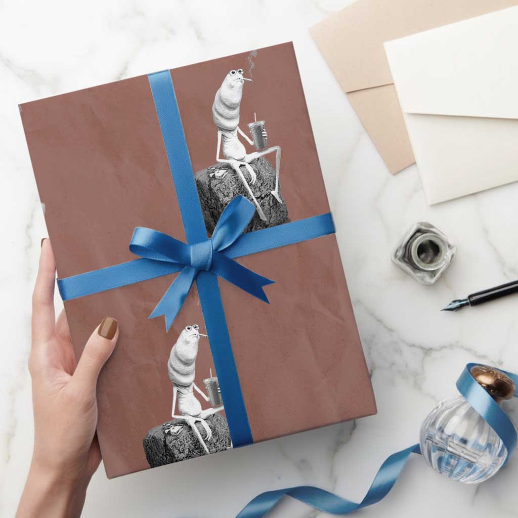 Marcus The Worm Diet Coke Wrapping Paper Roll Funny Drinking and Smoking Meme TS14 Mocha Print Your Wear
