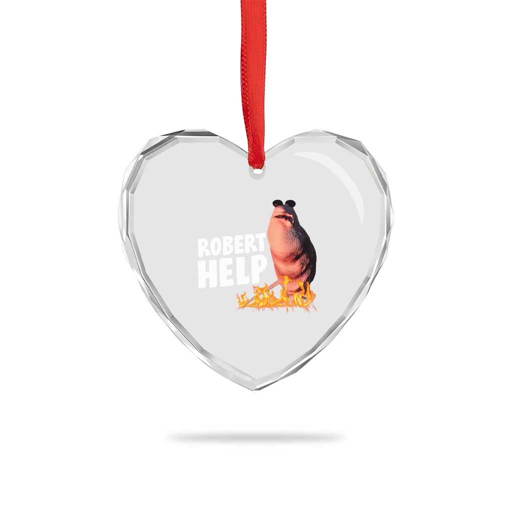 Marcus The Worm Heart Crystal Glass Ornament Funny Brainrot Meme Robert Help TS10 Print Your Wear