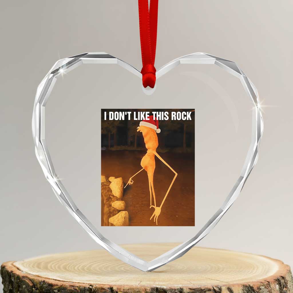 Marcus The Worm I Don't Like This Rock Heart Crystal Glass Ornament TS10 Transparent Glass 3'' Heart Print Your Wear