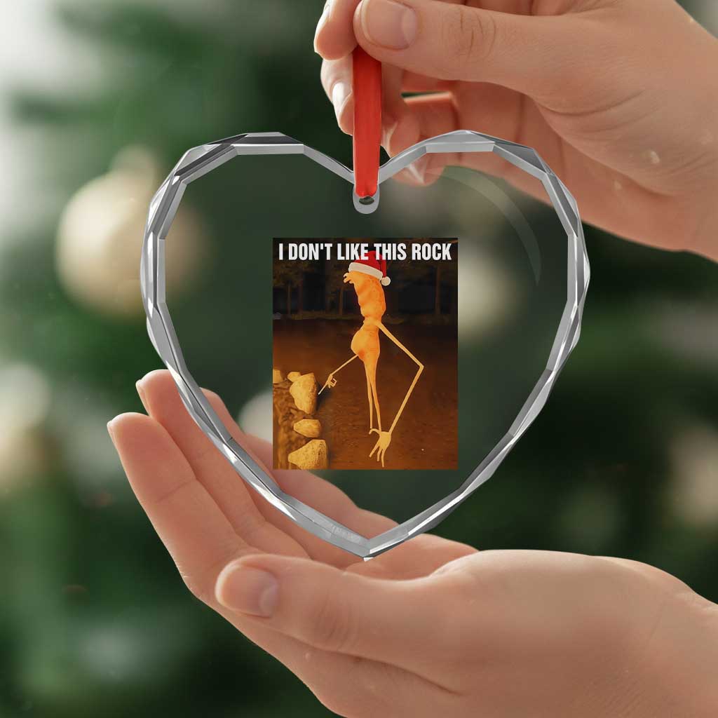 Marcus The Worm I Don't Like This Rock Heart Crystal Glass Ornament TS10 Print Your Wear