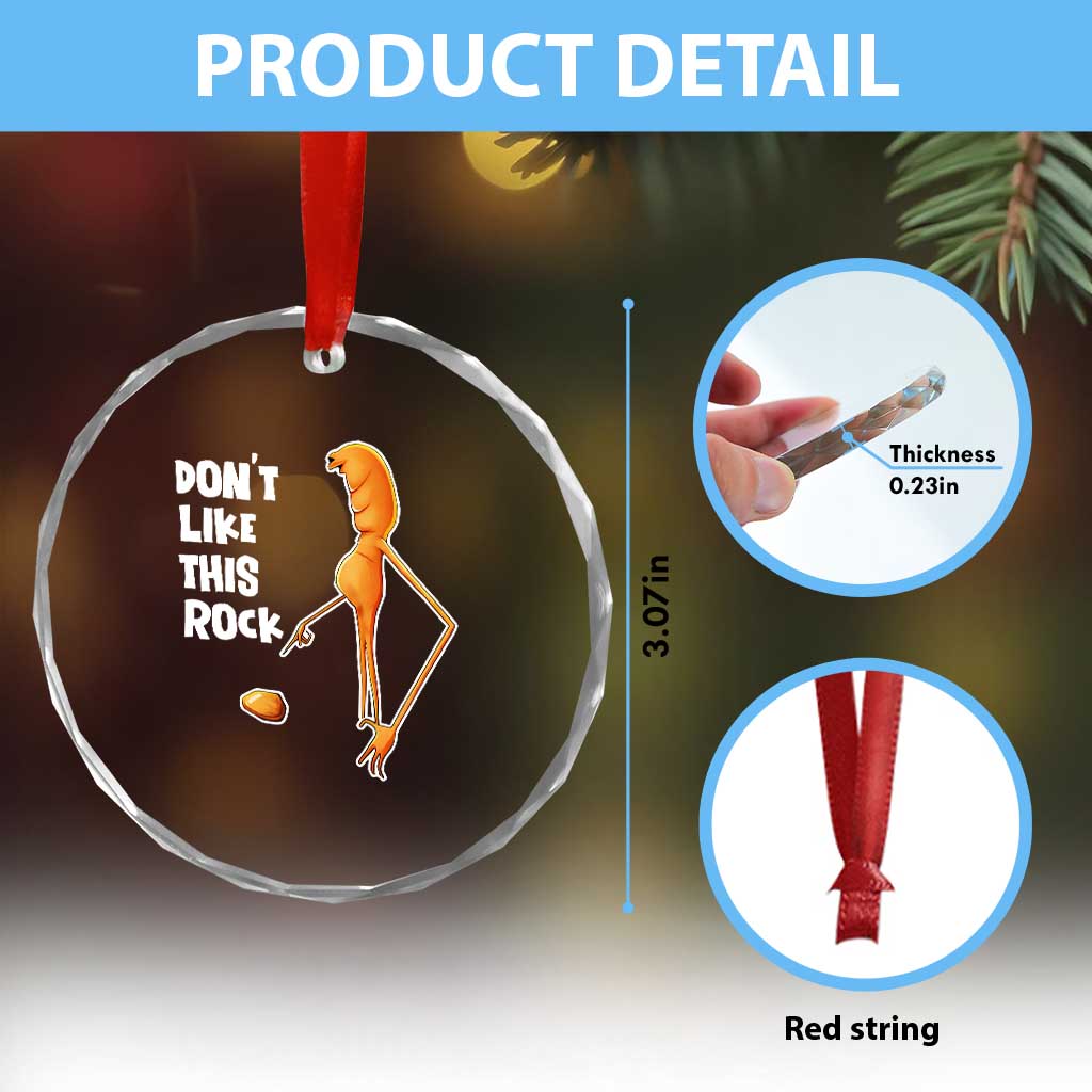 Marcus The Worm Meme Crystal Glass Ornament Do Not Like This Rock TS14 Print Your Wear