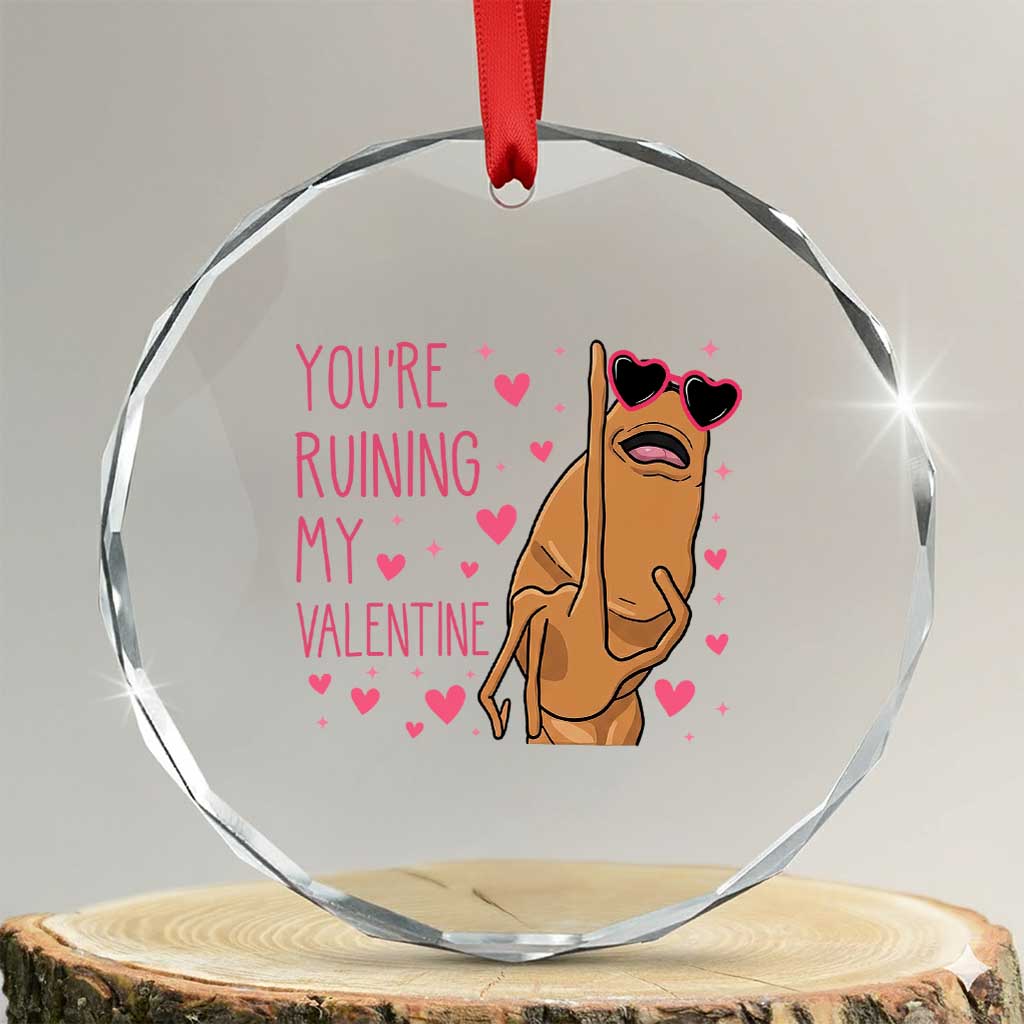 Marcus The Worm Meme Crystal Glass Ornament Funny Anti Valentines Day TS14 Transparent Glass 3'' Circle Print Your Wear