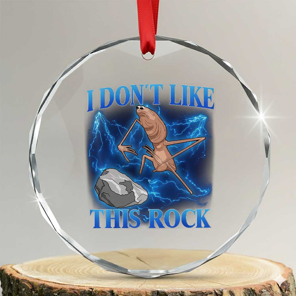 Marcus The Worm Meme Crystal Glass Ornament I Don't Like This Rock Bootleg TS10 Transparent Glass 3'' Circle Print Your Wear