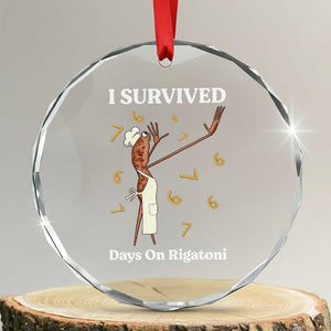 Marcus The Worm Meme Crystal Glass Ornament I Survived 67 Days On Rigatoni TS14 Transparent Glass 3'' Circle Print Your Wear