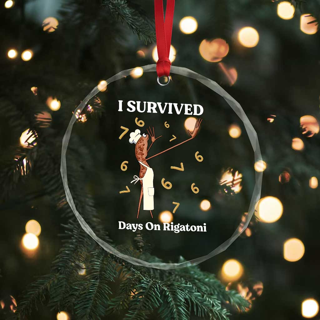 Marcus The Worm Meme Crystal Glass Ornament I Survived 67 Days On Rigatoni TS14 Print Your Wear