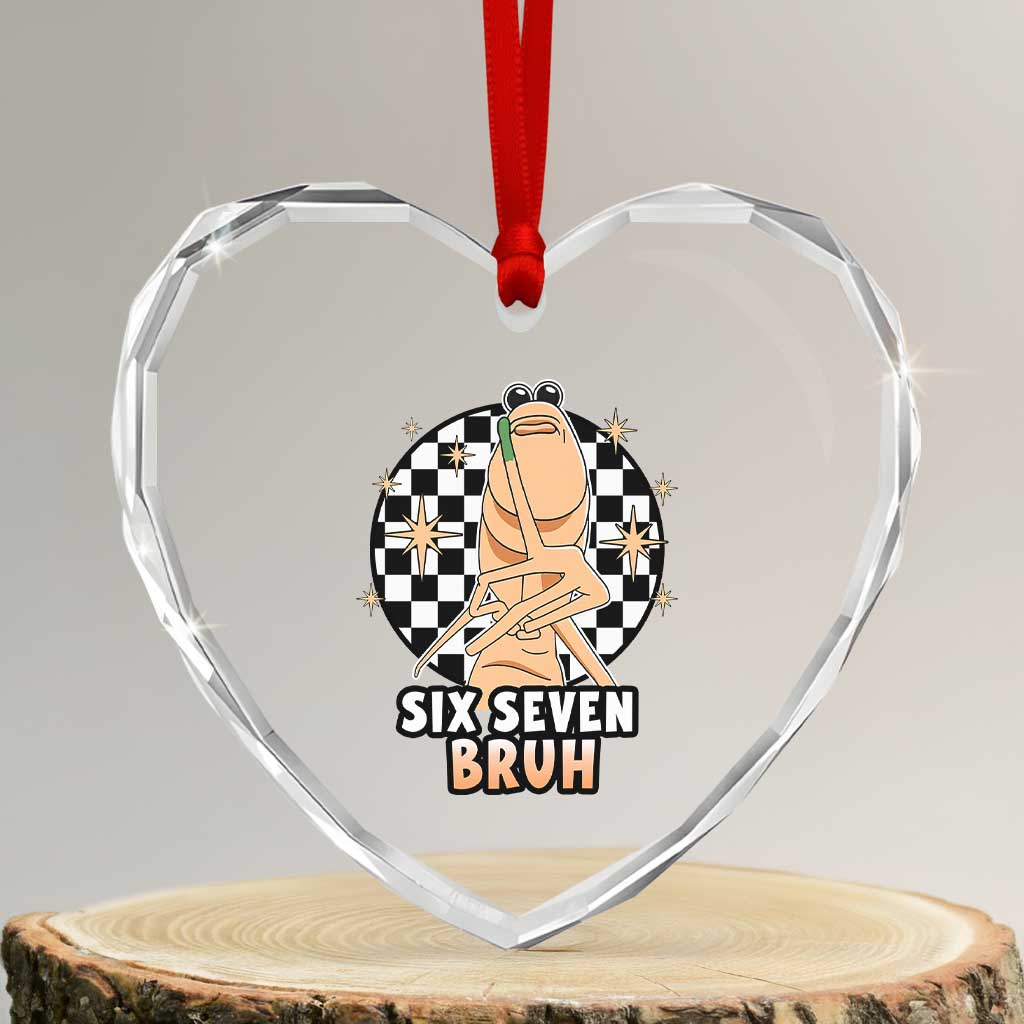 Marcus The Worm Meme Heart Crystal Glass Ornament 67 Six Seven Gen Z Humor TS14 Transparent Glass 3'' Heart Print Your Wear