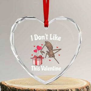 Marcus The Worm Meme Heart Crystal Glass Ornament Funny Anti Valentines Day Sarcastic TS14 Transparent Glass 3'' Heart Print Your Wear