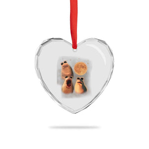 Marcus The Worm Meme Heart Crystal Glass Ornament Funny Howling At Moon TS14 Print Your Wear