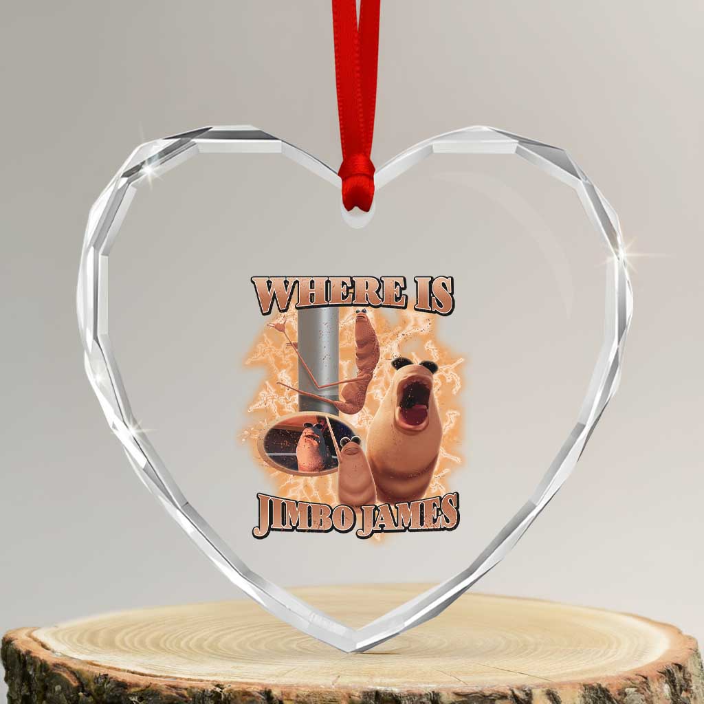 Marcus The Worm Meme Heart Crystal Glass Ornament Where Is Jimbo James TS14 Transparent Glass 3'' Heart Print Your Wear