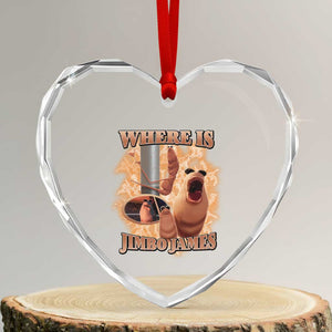 Marcus The Worm Meme Heart Crystal Glass Ornament Where Is Jimbo James TS14 Transparent Glass 3'' Heart Print Your Wear