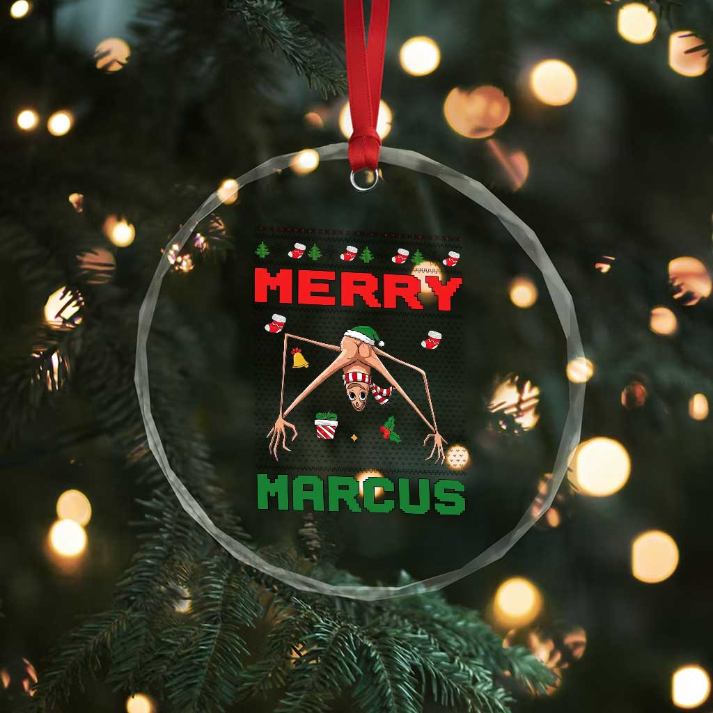 Marcus The Worm Meme Merry Marcus Crystal Glass Ornament Funny Ugly Christmas Gift TS12 Print Your Wear