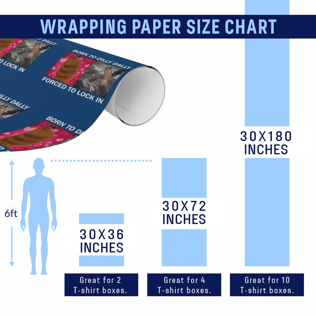 Marcus The Worm Meme Wrapping Paper Roll Born To Dilly Dally Forced To Lock In Funny Cute Brainrot TS10 Print Your Wear