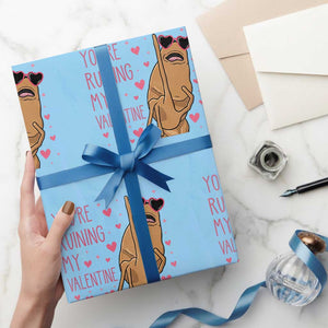 Marcus The Worm Meme Wrapping Paper Roll Funny Anti Valentines Day TS14 Light Blue Print Your Wear