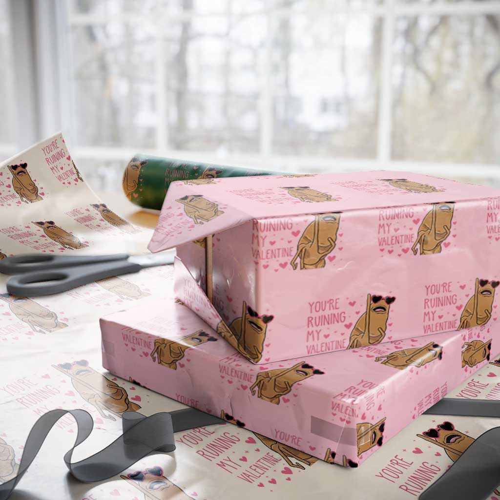 Marcus The Worm Meme Wrapping Paper Roll Funny Anti Valentines Day TS14 Light Pink Print Your Wear