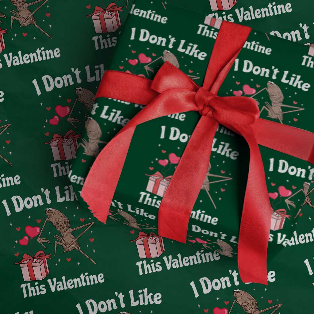 Marcus The Worm Meme Wrapping Paper Roll Funny Anti Valentines Day Sarcastic TS14 Green Print Your Wear