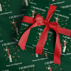 Marcus The Worm Meme Wrapping Paper Roll I Survived 67 Days On Rigatoni TS14 Green Print Your Wear