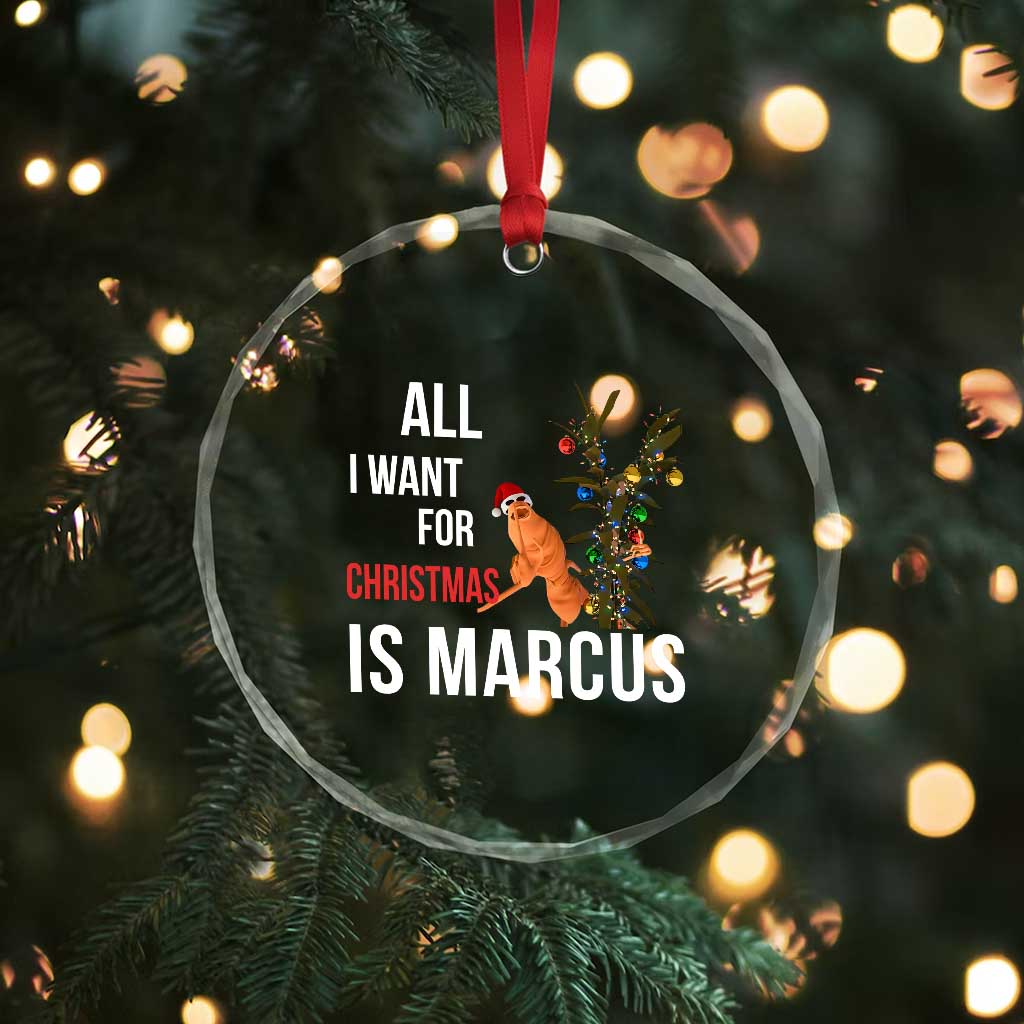 Marcus The Worm Robert Christmas Meme Crystal Glass Ornament All I Want For Xmas Is Marcus TS14 Print Your Wear