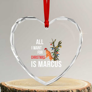 Marcus The Worm Robert Christmas Meme Heart Crystal Glass Ornament All I Want For Xmas Is Marcus TS14 Transparent Glass 3'' Heart Print Your Wear