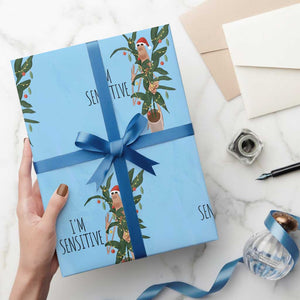 Marcus The Worm Christmas Meme Wrapping Paper Roll I Am Sensitive TS14 Light Blue Print Your Wear