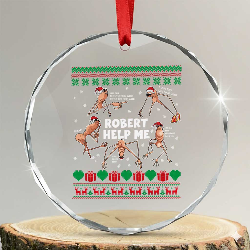 Marcus The Worm Christmas Meme Crystal Glass Ornament TS14 Transparent Glass 3'' Circle Print Your Wear