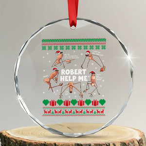 Marcus The Worm Christmas Meme Crystal Glass Ornament TS14 Transparent Glass 3'' Circle Print Your Wear