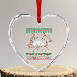 Marcus The Worm Christmas Meme Heart Crystal Glass Ornament TS14 Transparent Glass 3'' Heart Print Your Wear