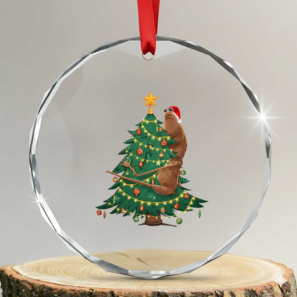 Marcus The Worm Meme Funny Christmas Crystal Glass Ornament TS14 Transparent Glass 3'' Circle Print Your Wear