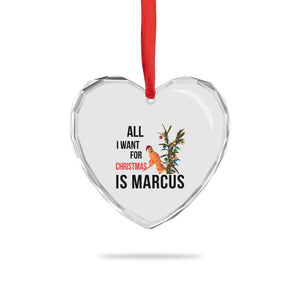 Marcus The Worm Robert Meme Heart Crystal Glass Ornament All I Want For Christmas Is Marcus TS14 Print Your Wear