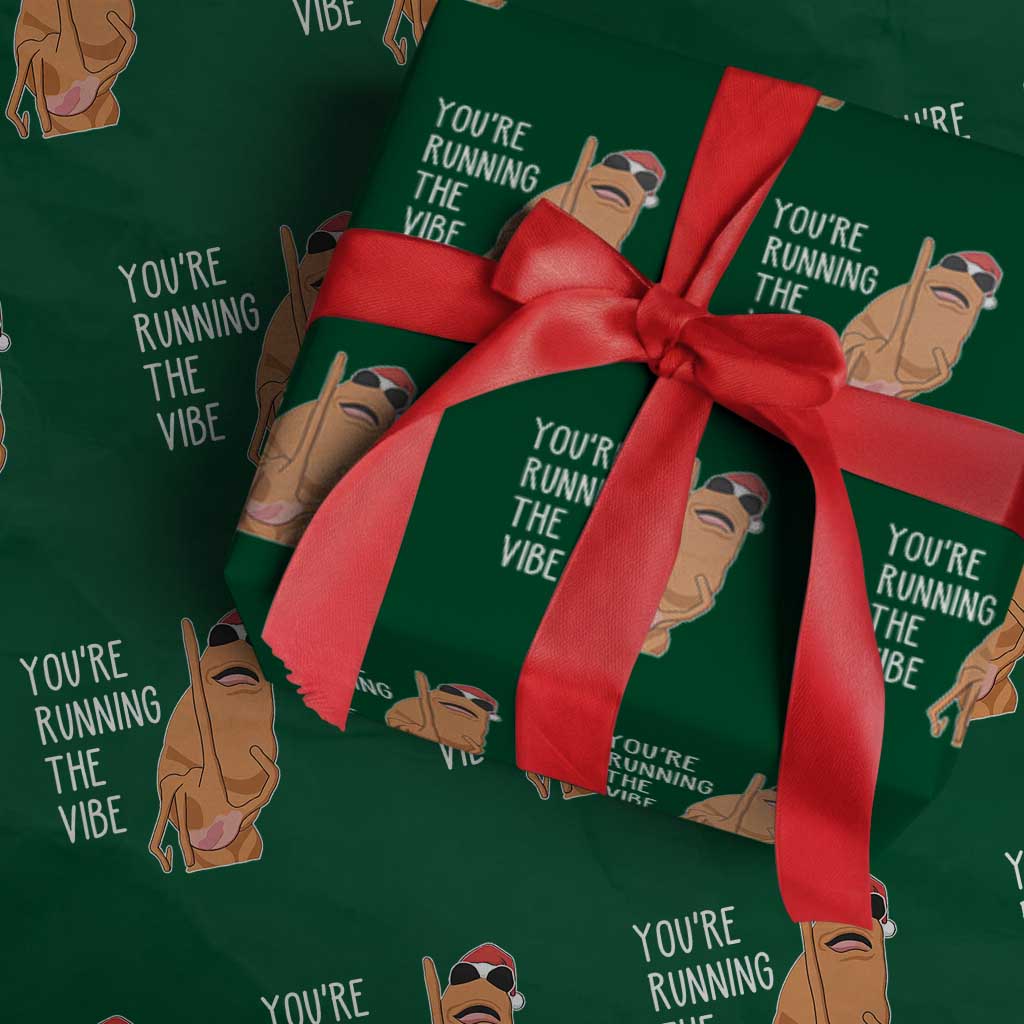 Marcus The Worm Robert Meme Xmas Wrapping Paper Roll You Are Running The Vibe TS14 Green Print Your Wear