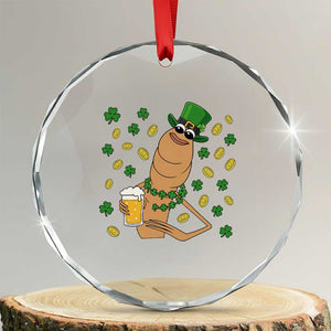 Marcus The Worm St Patricks Day Crystal Glass Ornament Funny Drinking Irish Beer Ireland TS14 Transparent Glass 3'' Circle Print Your Wear