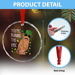 Marcus The Worm St Patricks Day Crystal Glass Ornament You're Ruining The Vibe TS14 Print Your Wear