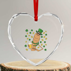Marcus The Worm St Patricks Day Heart Crystal Glass Ornament Funny Drinking Irish Beer Ireland TS14 Transparent Glass 3'' Heart Print Your Wear