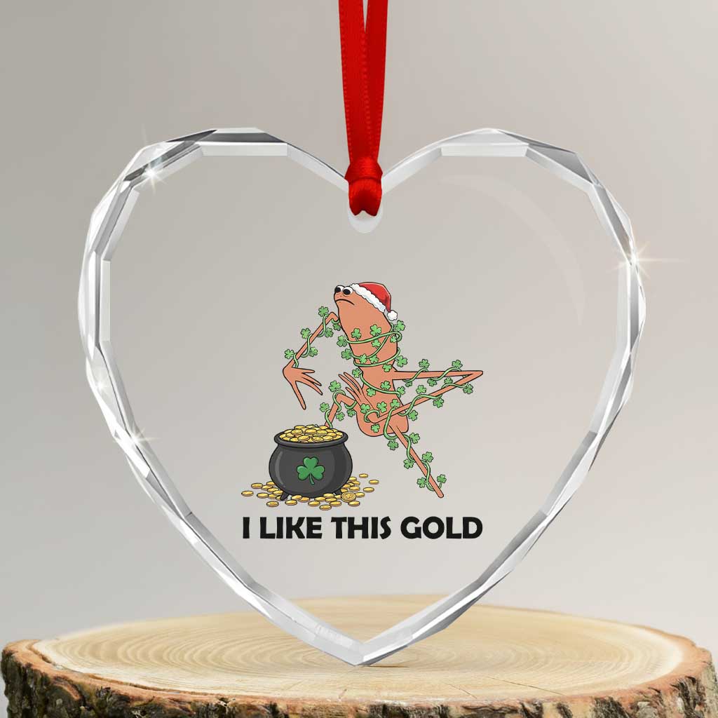 Marcus The Worm St Patricks Day Heart Crystal Glass Ornament I Like This Gold TS14 Transparent Glass 3'' Heart Print Your Wear