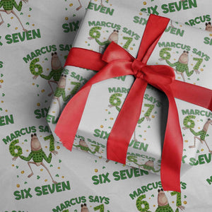 Marcus The Worm St Patricks Day Wrapping Paper Roll Funny 67 Six Seven Hands Meme TS14 White Print Your Wear