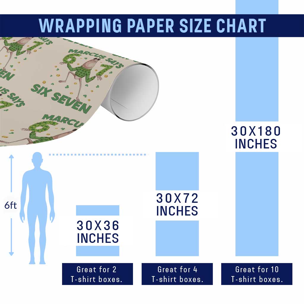 Marcus The Worm St Patricks Day Wrapping Paper Roll Funny 67 Six Seven Hands Meme TS14 Print Your Wear