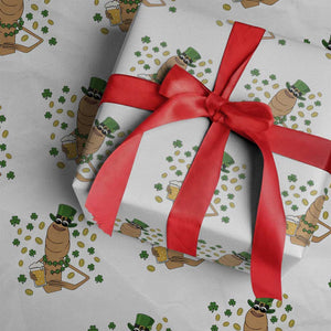 Marcus The Worm St Patricks Day Wrapping Paper Roll Funny Drinking Irish Beer Ireland TS14 White Print Your Wear