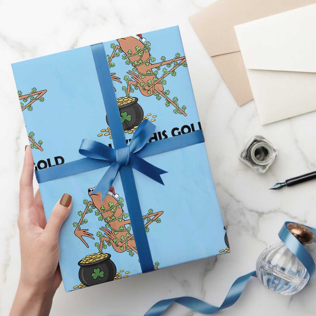 Marcus The Worm St Patricks Day Wrapping Paper Roll I Like This Gold TS14 Light Blue Print Your Wear