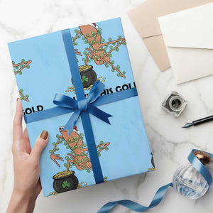 Marcus The Worm St Patricks Day Wrapping Paper Roll I Like This Gold TS14 Light Blue Print Your Wear