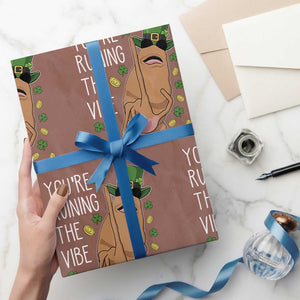 Marcus The Worm St Patricks Day Wrapping Paper Roll You're Ruining The Vibe TS14 Mocha Print Your Wear