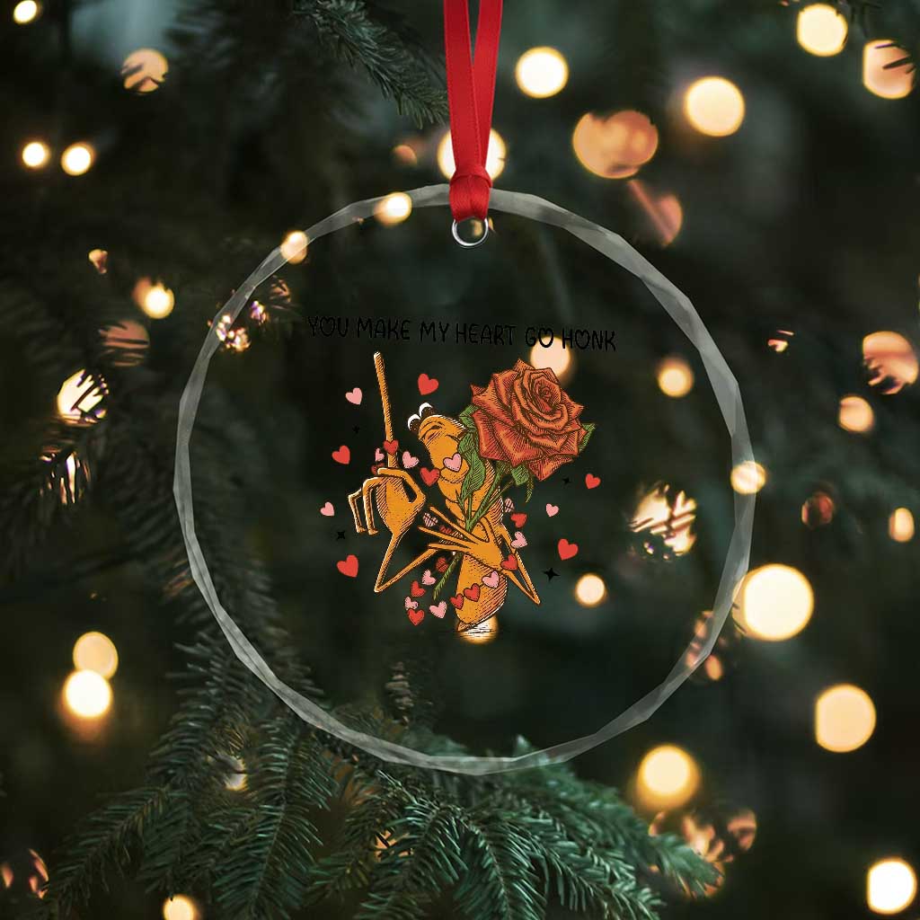 Marcus The Worm Valentine Meme Crystal Glass Ornament You Make My Heart Go Honk TS14 Print Your Wear