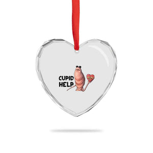 Marcus The Worm Valentine Meme Heart Crystal Glass Ornament Cupid Help TS14 Print Your Wear