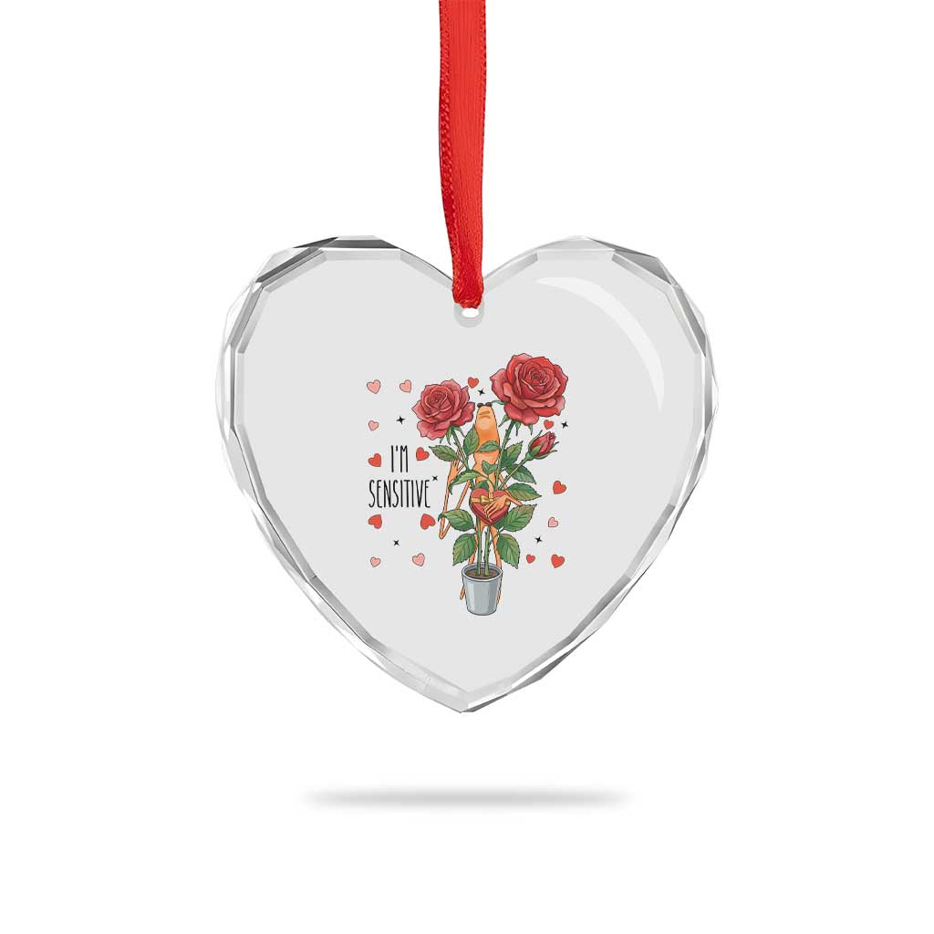Marcus The Worm Valentine Meme Heart Crystal Glass Ornament I Am Senstive TS14 Print Your Wear