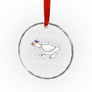 Mardi Goose On The Loose Crystal Glass Ornament Funny Mardi Gras Carnival Parade TS11 Print Your Wear