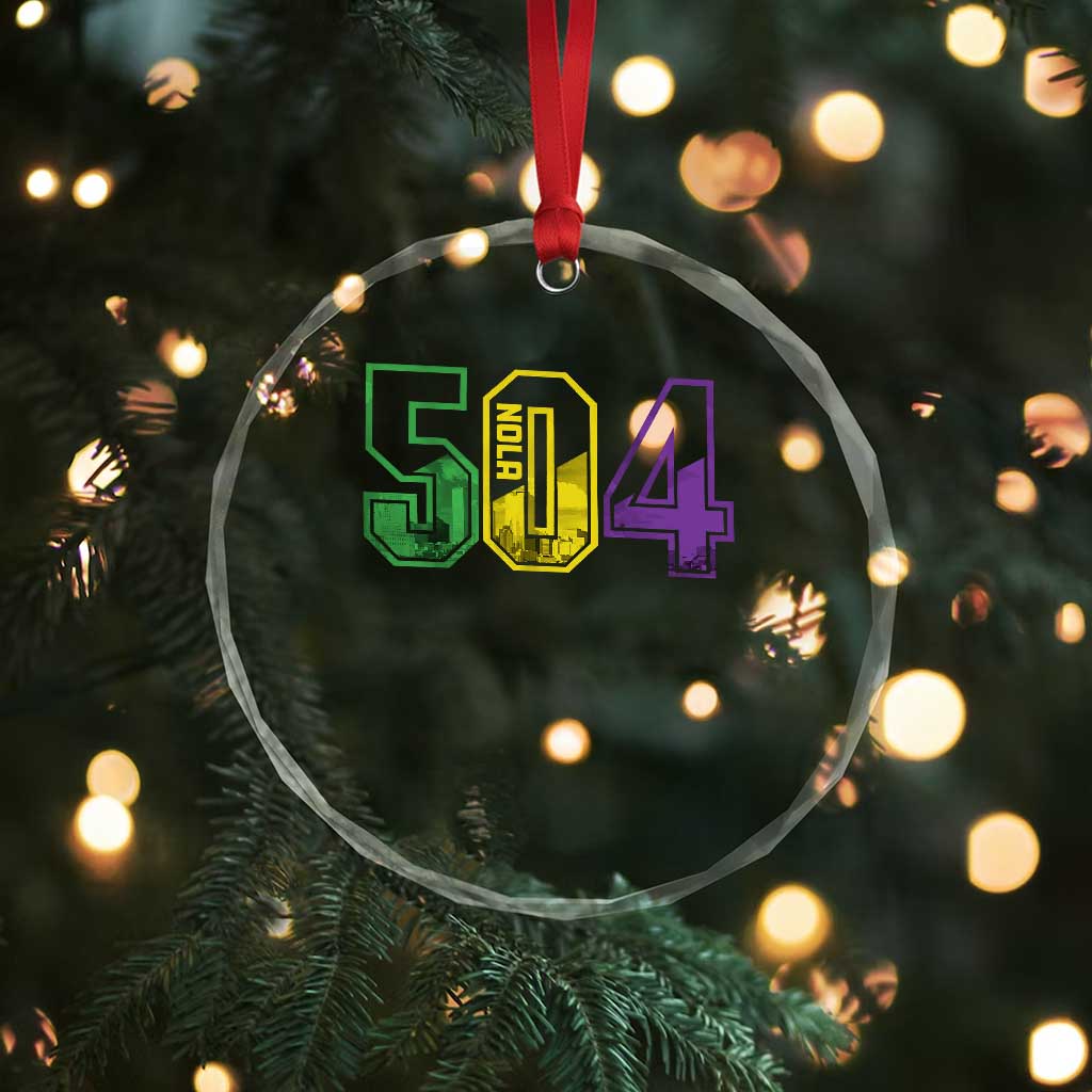 Mardi Gras 504 Nola New Orleans Louisiana LA Crystal Glass Ornament TS11 Print Your Wear