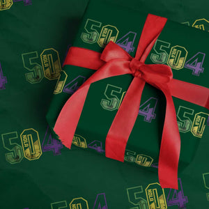 Mardi Gras 504 Nola New Orleans Louisiana LA Wrapping Paper Roll TS11 Green Print Your Wear